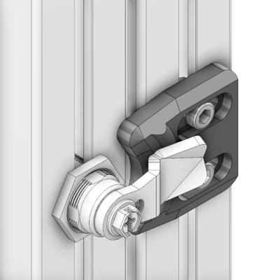 52-010-3 MODULAR SOLUTIONS DOOR PART 30 SERIES CAM LATCH DOOR STOP W/HARDWARE